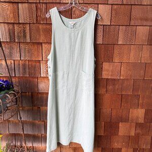 Talbots Mint Green Vintage 90's Overalls Jumper Pocket Dress in Women's X-Large